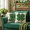 St Patricks Day Decorations,St Patricks Day Pillow Covers 18x18 Set of 4 Scottish Tartan Plaid St Patricks Day Hat Farmhouse Classic Decorative Square Cushion Cases for Sofa Couch